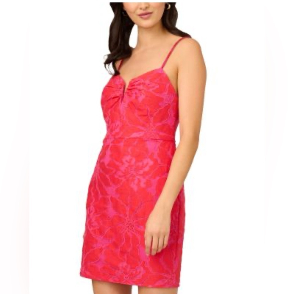 Liv Foster Front Notch Lace Mini Dress